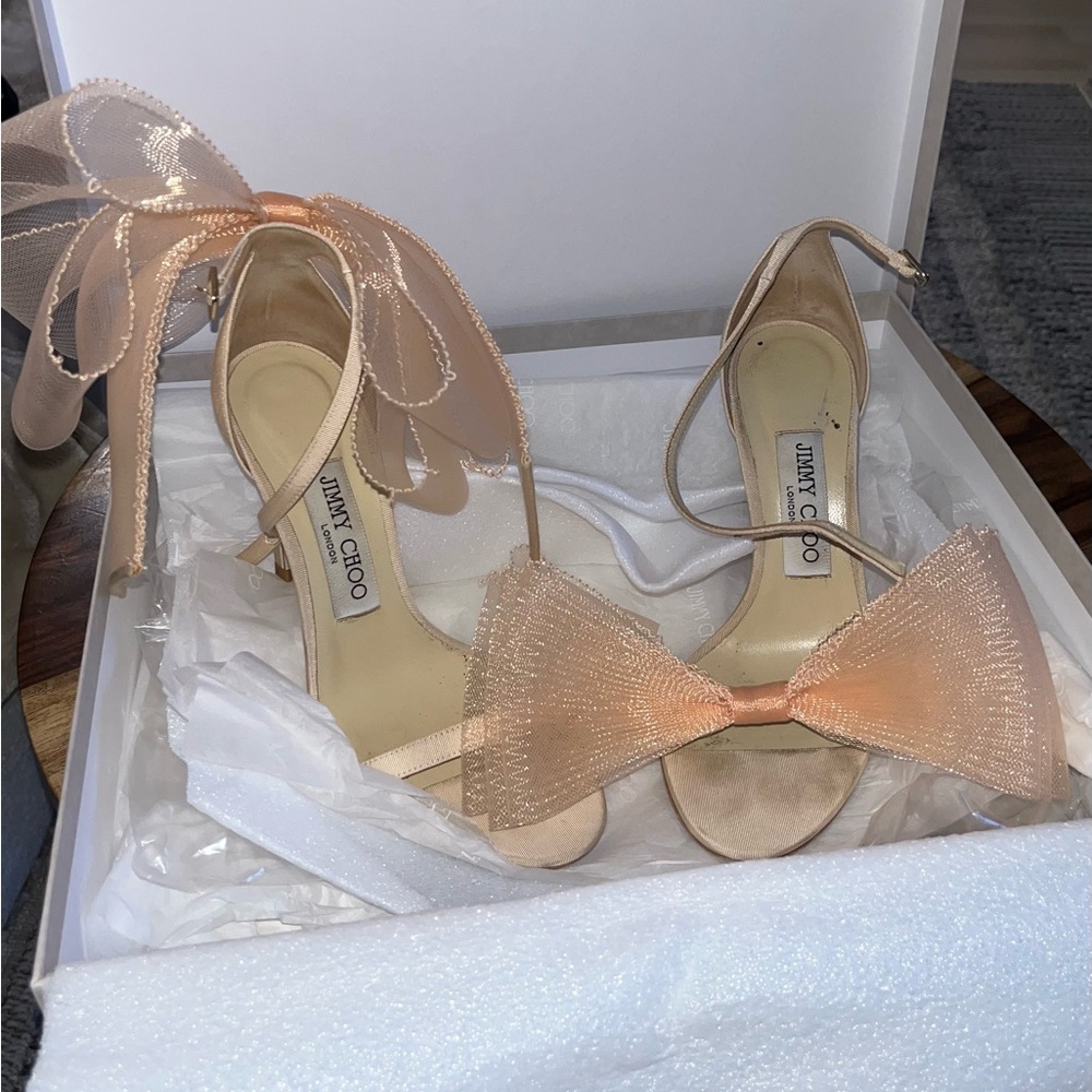 Jimmy Choo Peach Bow Heels